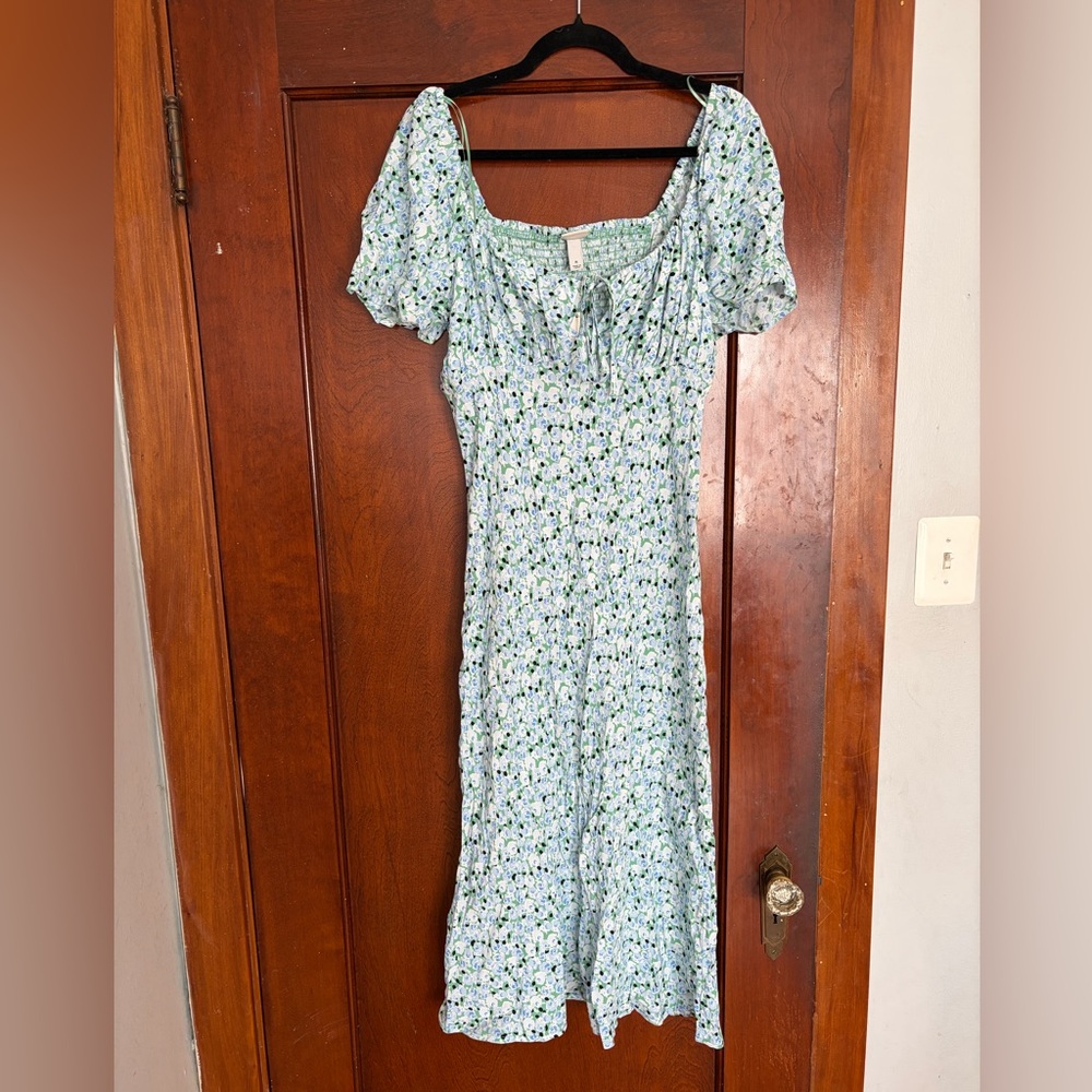 A New Day Light Blue Floral Midi Dress